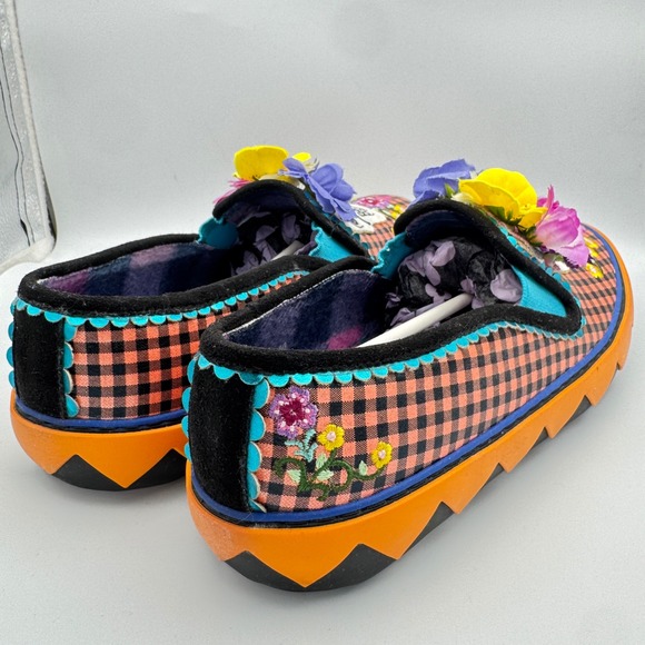 Irregular Choice Skulduggery Loafers Gingham Skull Floral Platform Sneakers 9.5 - Picture 9 of 14